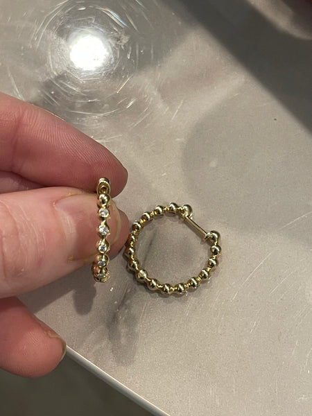 Diamond Beaded Hoop Earring