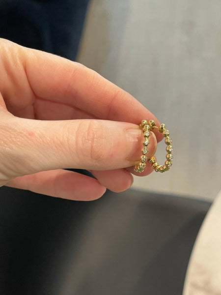 Diamond Beaded Hoop Earring