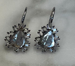 Sliced Diamond Bagette Earrings