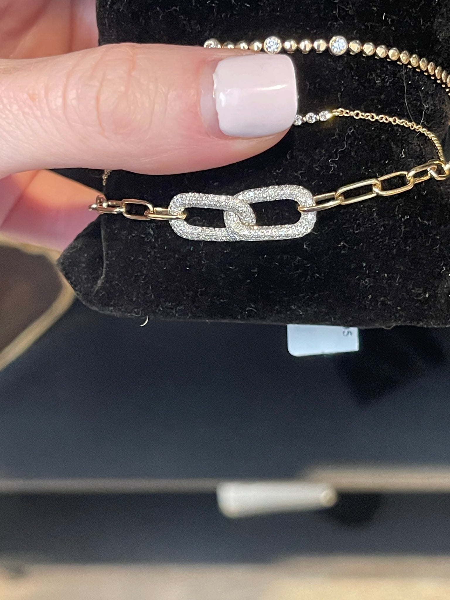Diamond Interlocking Link Bracelet