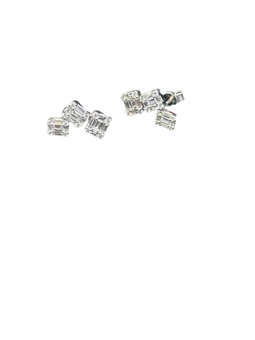 Diamond Emerald Cut Illusion Climbers