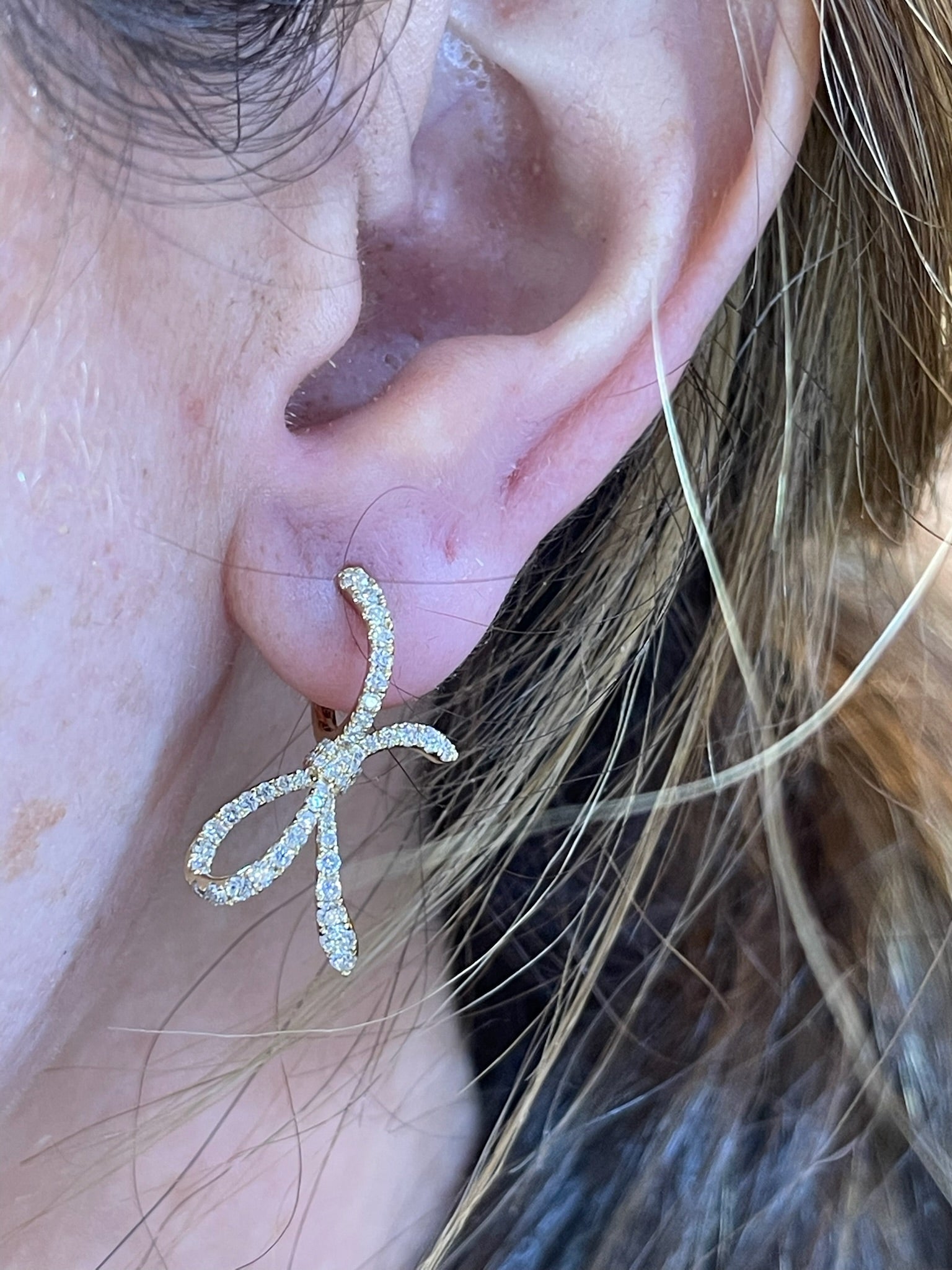 Diamond Bow Earrings