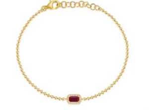 Beaded Chain Ruby Bracelet