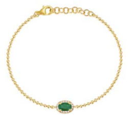 Beaded Chain Emerald Bracelet