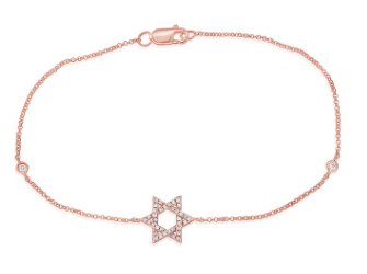 Diamond Star of David Bracelet