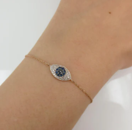 Diamond and Sapphire Evil Eye