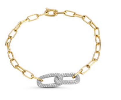 Diamond Interlocking Link Bracelet