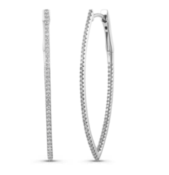 Diamond Wishbone Hoop Earring