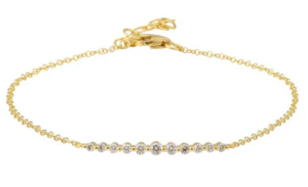 Floating Diamond Bar Bracelet