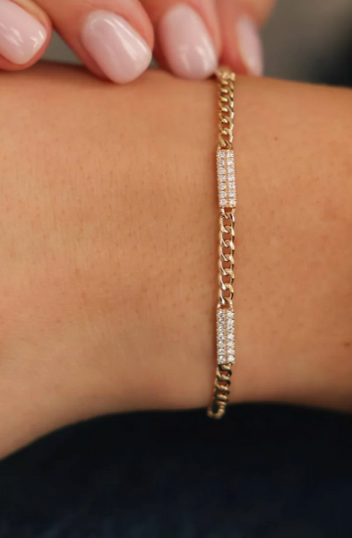 Diamond Bar Cuban Bracelet