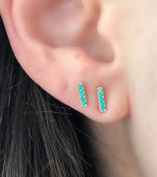 Turquoise Bar Stud