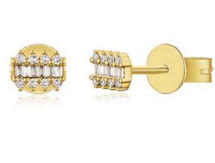 Spikey Baguette Bar Studs
