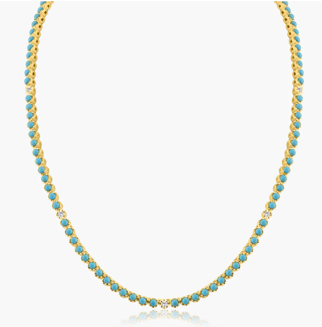 Turquoise. Tennis Necklace