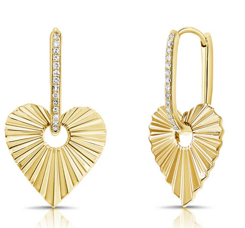 Fluted Heart Earring