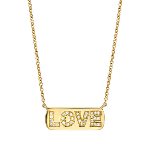 Love Plaque Necklace