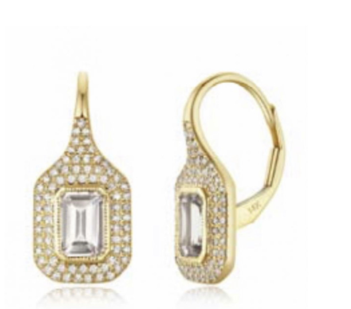 Morganite Diamond Earring