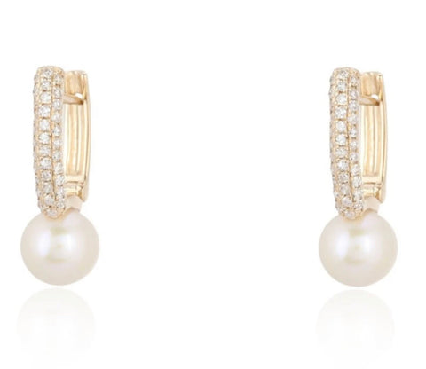 Diamond and Pearl Earring