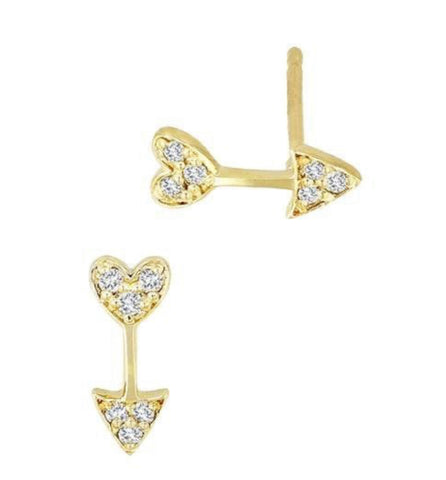 Heart Arrow Studs (single)