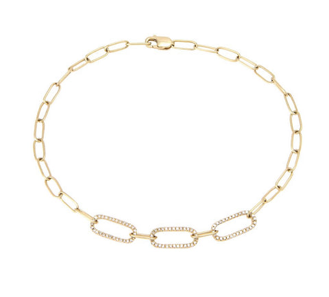 Diamond Link Flat Paperclip bracelet