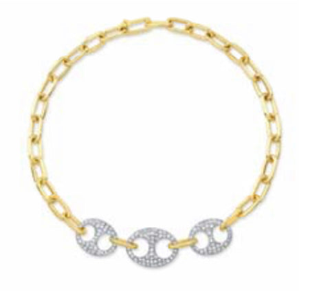 Diamond anchor Link Bracelet (small)